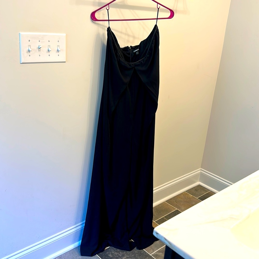 Black strapless jumpsuit